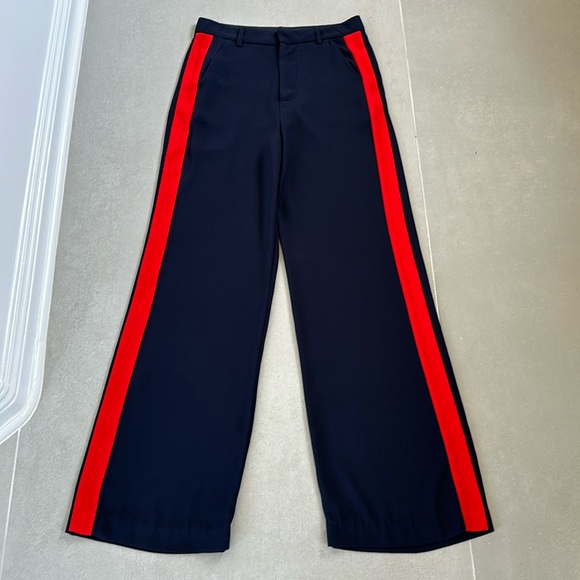 Habitual trousers in navy with red side strap size 6 - Picture 2 of 9